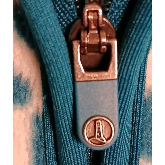 Lands End Womens 2x Fleeze Pullover 1/4 Zip Blue-White Outdoors Hike Camp Fish - Picture 9 of 16